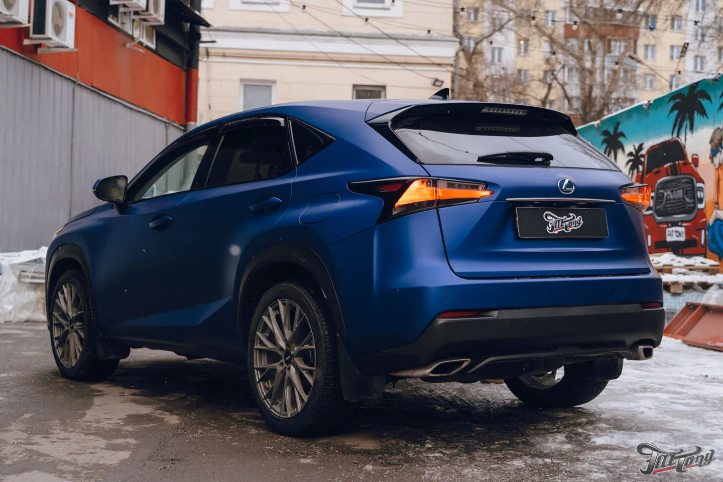 Ремонт Lexus NX200t после ДТП + оклейка матовой пленкой после ремонта